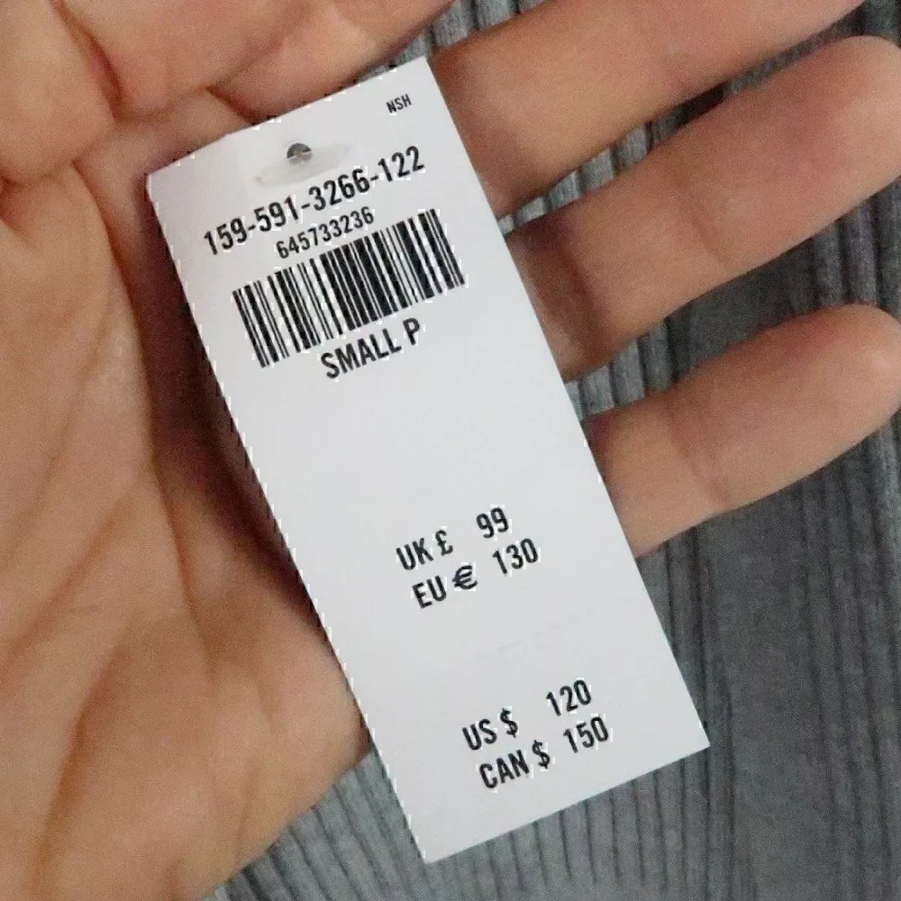 ABERCROMBIE & FITCH GREY LONG SLEEVE RIBBED CROPPED OPEN CARDIGAN SWEATER SIZE S